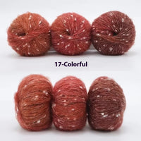 HKM-682323 XINGX Gradient Mohair Wool Yarn - Medium Thin Polka Dot Soft Blend for Knitting and Crochet