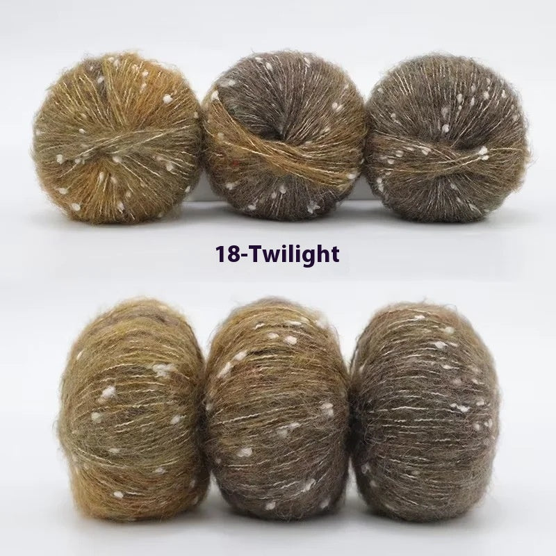 HKM-682323 XINGX Gradient Mohair Wool Yarn - Medium Thin Polka Dot Soft Blend for Knitting and Crochet