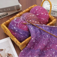 HKM-682323 XINGX Gradient Mohair Wool Yarn - Medium Thin Polka Dot Soft Blend for Knitting and Crochet
