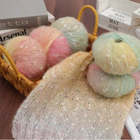 HKM-682323 XINGX Gradient Mohair Wool Yarn - Medium Thin Polka Dot Soft Blend for Knitting and Crochet
