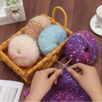 HKM-682323 XINGX Gradient Mohair Wool Yarn - Medium Thin Polka Dot Soft Blend for Knitting and Crochet