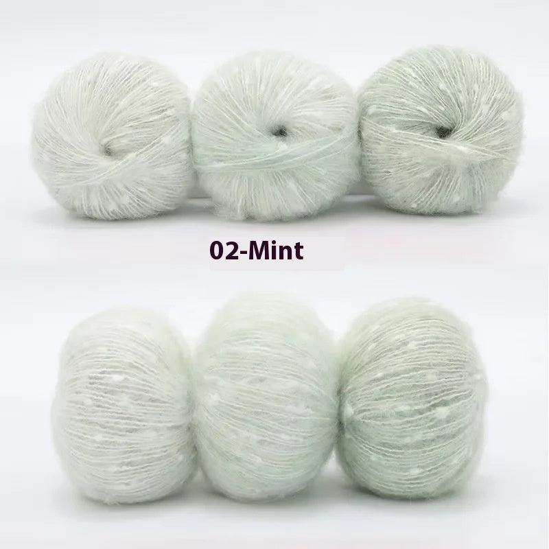 HKM-682323 XINGX Gradient Mohair Wool Yarn - Medium Thin Polka Dot Soft Blend for Knitting and Crochet