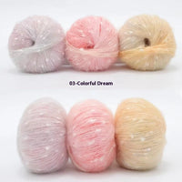 HKM-682323 XINGX Gradient Mohair Wool Yarn - Medium Thin Polka Dot Soft Blend for Knitting and Crochet