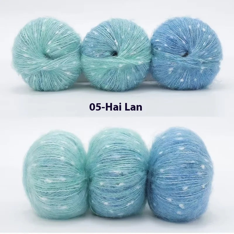 HKM-682323 XINGX Gradient Mohair Wool Yarn - Medium Thin Polka Dot Soft Blend for Knitting and Crochet