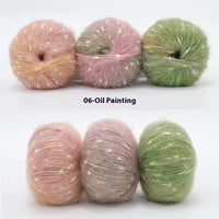 HKM-682323 XINGX Gradient Mohair Wool Yarn - Medium Thin Polka Dot Soft Blend for Knitting and Crochet