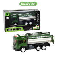 HKM-682579 Alloy Sanitation Truck Model with Pull Back Action, Light & Sound Features for Kids