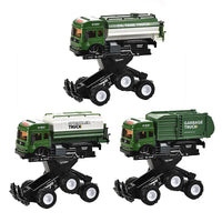 HKM-682579 Alloy Sanitation Truck Model with Pull Back Action, Light & Sound Features for Kids