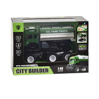 HKM-682579 Alloy Sanitation Truck Model with Pull Back Action, Light & Sound Features for Kids