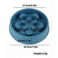 HKM-682835 Pet Slow Feeder Bowl - Anti-Choke Design for Dogs, Plastic, 19.3cm - Available in Yellow, Dark Blue, Purple, Peacock Green