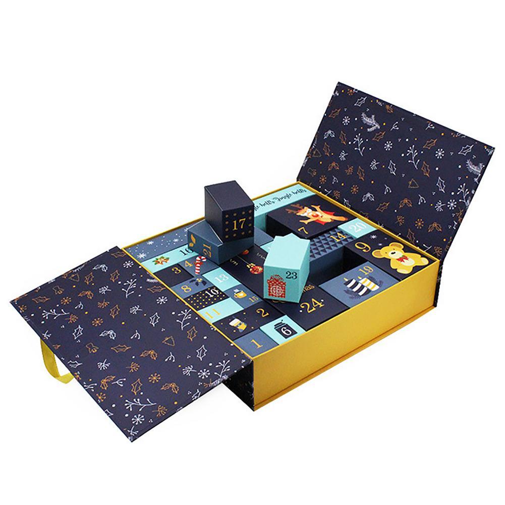 HKM-683091 Christmas Countdown Calendar Gift Box in Fixed Carton, Gray Board Material
