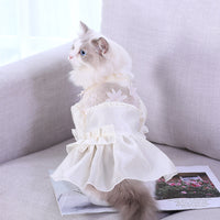 HKM-683091 Thin Cotton Polyester Spandex Skirt for Cats - Anti-Hair Loss Design, Flower Pattern, Multiple Sizes Available