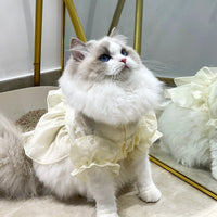HKM-683091 Thin Cotton Polyester Spandex Skirt for Cats - Anti-Hair Loss Design, Flower Pattern, Multiple Sizes Available