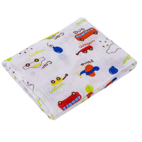 HKM-683155 Double Layer Cotton Baby Swaddle Quilt – Animal, Stripe, and Cartoon Patterns, 120x100 cm