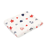 HKM-683155 Double Layer Cotton Baby Swaddle Quilt – Animal, Stripe, and Cartoon Patterns, 120x100 cm