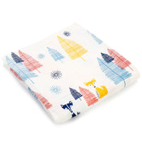 HKM-683155 Double Layer Cotton Baby Swaddle Quilt – Animal, Stripe, and Cartoon Patterns, 120x100 cm