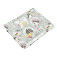 HKM-683155 Double Layer Cotton Baby Swaddle Quilt – Animal, Stripe, and Cartoon Patterns, 120x100 cm