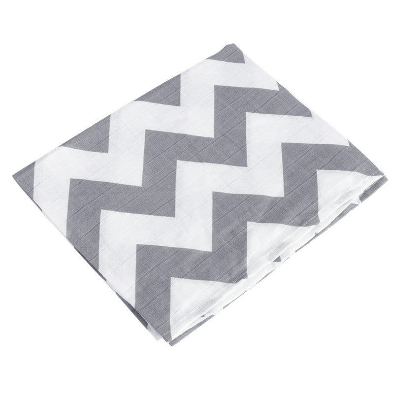 HKM-683155 Double Layer Cotton Baby Swaddle Quilt – Animal, Stripe, and Cartoon Patterns, 120x100 cm