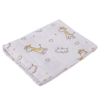HKM-683155 Double Layer Cotton Baby Swaddle Quilt – Animal, Stripe, and Cartoon Patterns, 120x100 cm