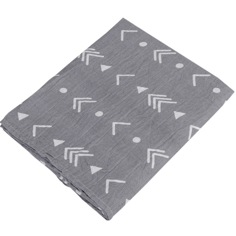 HKM-683155 Double Layer Cotton Baby Swaddle Quilt – Animal, Stripe, and Cartoon Patterns, 120x100 cm
