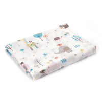 HKM-683155 Double Layer Cotton Baby Swaddle Quilt – Animal, Stripe, and Cartoon Patterns, 120x100 cm
