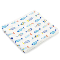 HKM-683155 Double Layer Cotton Baby Swaddle Quilt – Animal, Stripe, and Cartoon Patterns, 120x100 cm