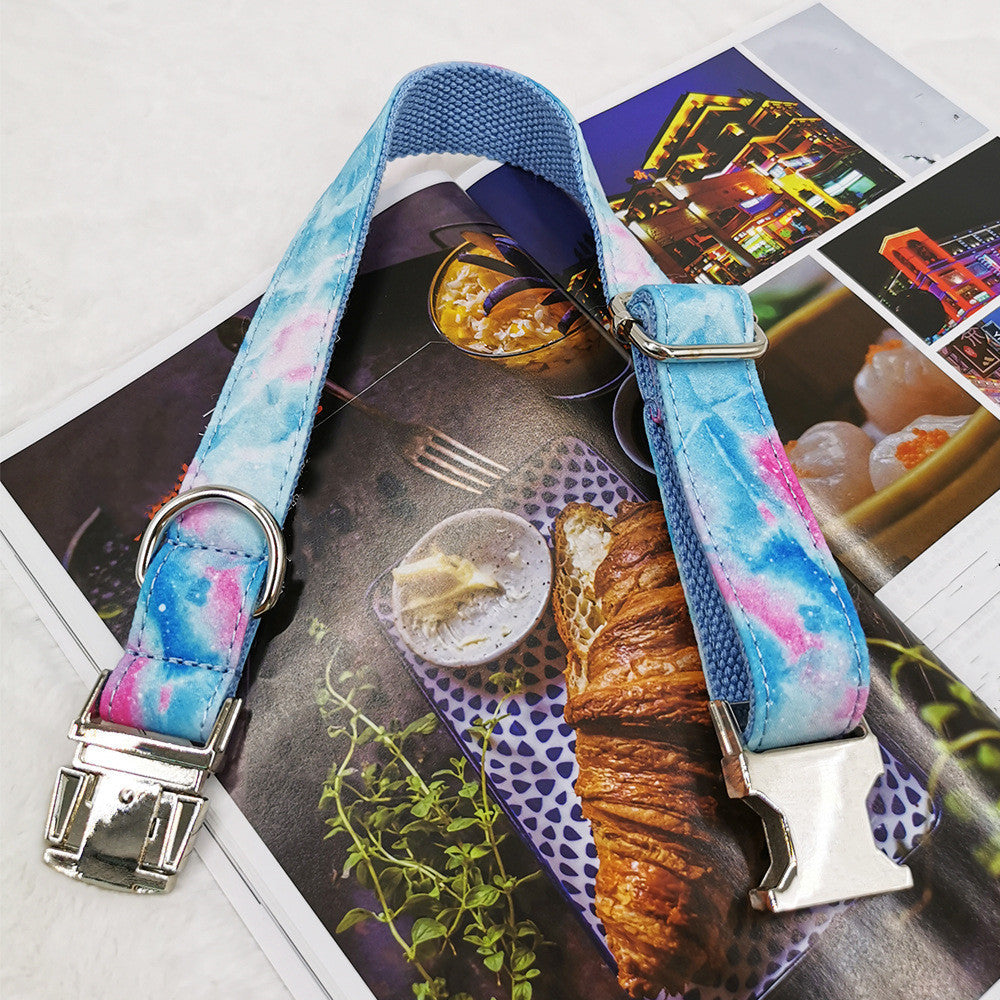 HKM-683347 Engravable Zinc Alloy Buckle Dog Collar - Polyester Pet Collar in Multiple Sizes