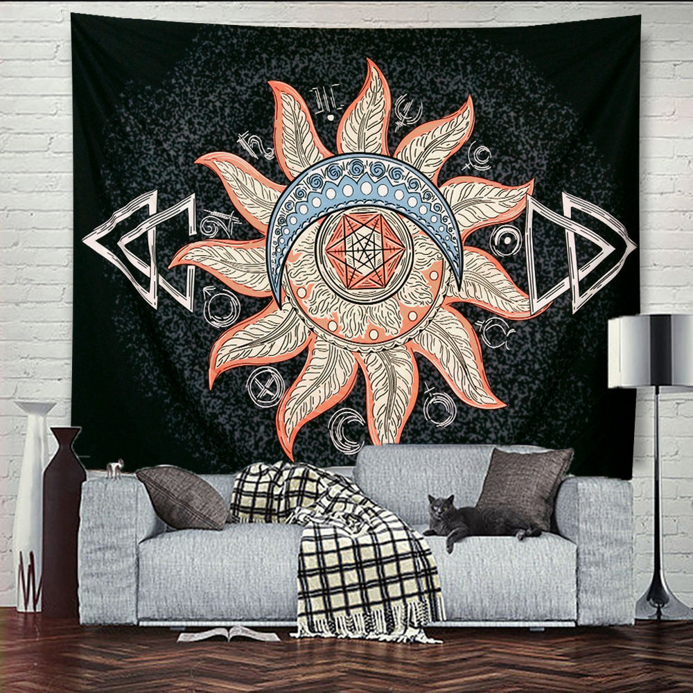 HKM-683539 Bohemian Alien Series Tapestry for Bedside Decoration - Modern Rectangle Wall Hanging (M-L-XL Sizes)