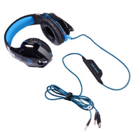 HKM-683539 Heavy Bass Gaming Headset with Noise Reduction Microphone - Wired, Black and Red, Blue, or Orange