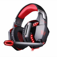 HKM-683539 Heavy Bass Gaming Headset with Noise Reduction Microphone - Wired, Black and Red, Blue, or Orange