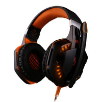 HKM-683539 Heavy Bass Gaming Headset with Noise Reduction Microphone - Wired, Black and Red, Blue, or Orange