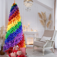 HKM-683603 Colorful Rainbow Artificial Christmas Tree – 6FT & 7.5FT Hinged PVC Spiral Design with 1248 & 1825 Branch Tips