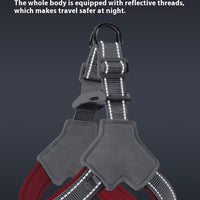 HKM-683667 Vest-Style Dog Walking Harness with Hand Holding Rope - Multiple Colors Available