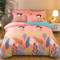 HKM-683795 Cotton Winter Linen Quilt Cover Bedding Set in Various Sizes with Plant and Flower Patterns