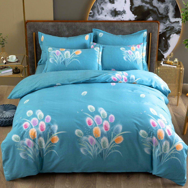 HKM-683795 Cotton Winter Linen Quilt Cover Bedding Set in Various Sizes with Plant and Flower Patterns