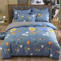 HKM-683795 Cotton Winter Linen Quilt Cover Bedding Set in Various Sizes with Plant and Flower Patterns