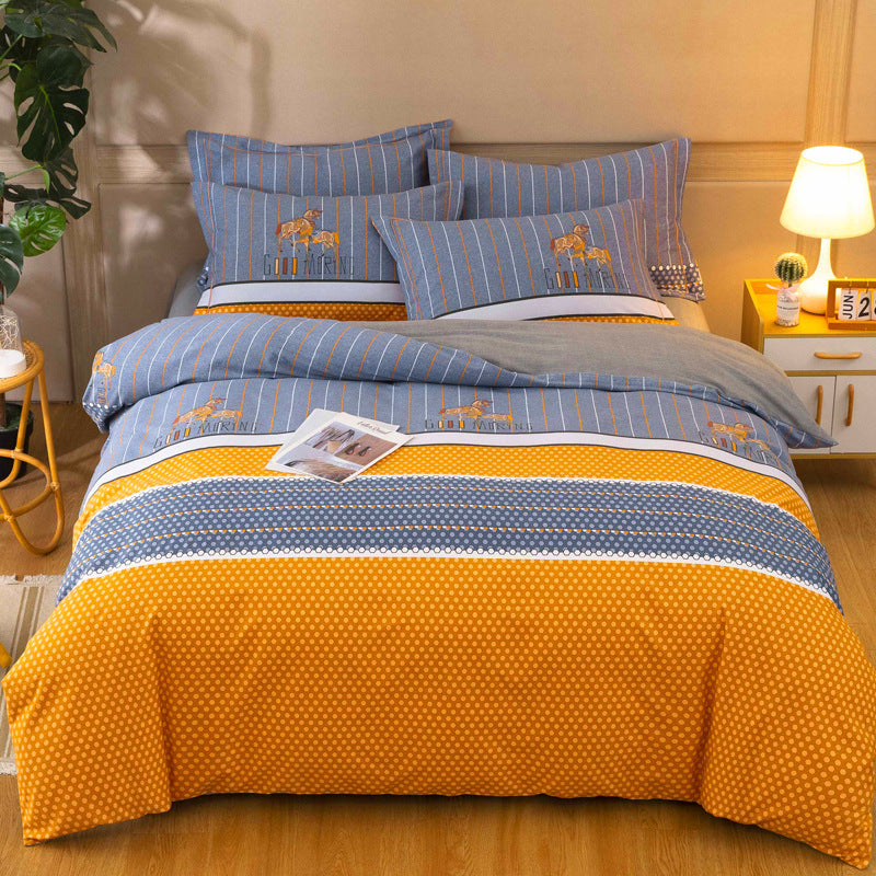 HKM-683795 Cotton Winter Linen Quilt Cover Bedding Set in Various Sizes with Plant and Flower Patterns