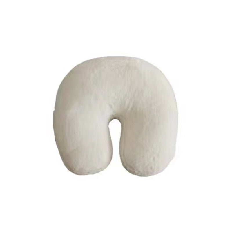 HKM-683795 Wave Shaped Nordic Rabbit Fur Pillow - Abstract Geometric U-Design