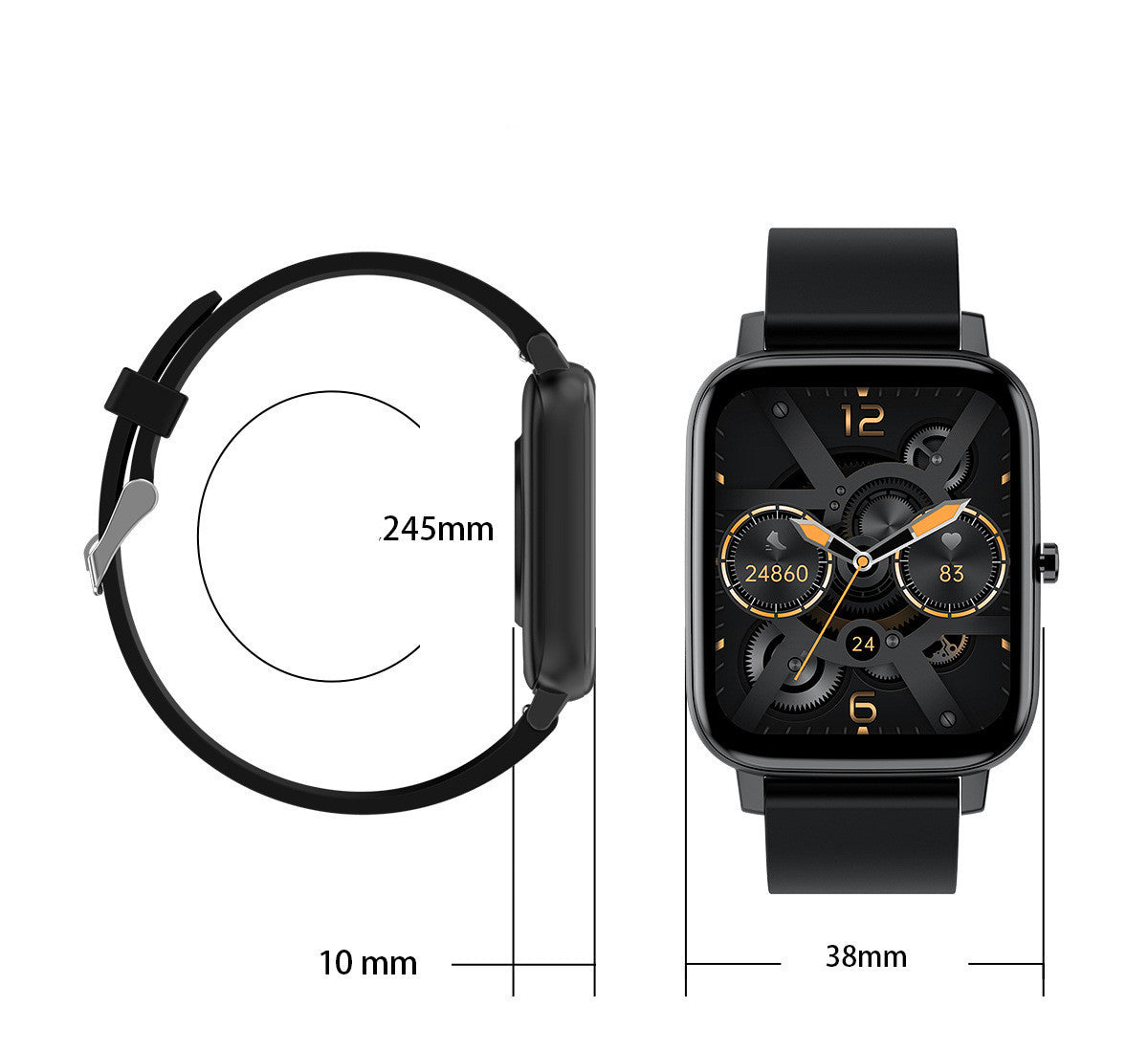 HKM-683987 H80 Sport Smart Watch with ECG, Blood Oxygen & Heart Rate Monitoring