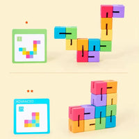 HKM-684051 3D Wooden Spatial Puzzle Building Blocks for Creative Shape Matching and Thinking Development