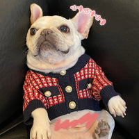 HKM-684051 Cozy Red Wool Winter Sweater for Pets - Multiple Sizes Available