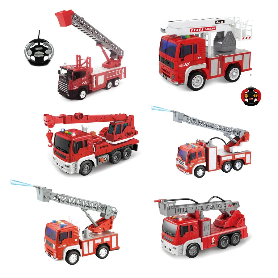 HKM-684115 Electric Remote Control Mini Fire Truck Toy for Kids Ages 5-7 – Diecast Airport Fire Truck with Realistic Features