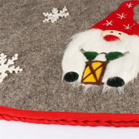 HKM-684243 Christmas Tree Skirt with Nordic Elder Design, Non-Woven Fabric, 61CM and 77CM Sizes