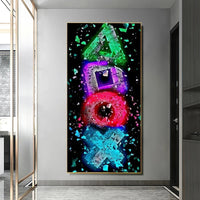 HKM-684627 Gamer Room Canvas Art - Modern Arena Game Poster in Rectangle Shape, Oil Canvas Decor