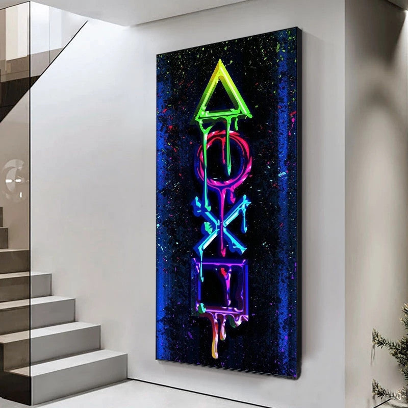 HKM-684627 Gamer Room Canvas Art - Modern Arena Game Poster in Rectangle Shape, Oil Canvas Decor