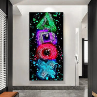 HKM-684627 Gamer Room Canvas Art - Modern Arena Game Poster in Rectangle Shape, Oil Canvas Decor