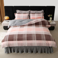 HKM-684627 Milk Fiber Modern Printed Four-Piece Bedding Set for 1.5m, 1.8m, and 2.0m Beds
