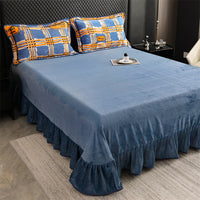 HKM-684627 Milk Fiber Modern Printed Four-Piece Bedding Set for 1.5m, 1.8m, and 2.0m Beds