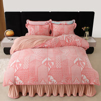 HKM-684627 Milk Fiber Modern Printed Four-Piece Bedding Set for 1.5m, 1.8m, and 2.0m Beds