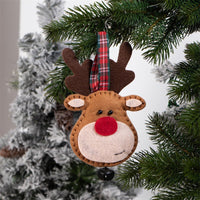HKM-684755 Cute Elk and Bell Decorative Pendant Set for Christmas Trees, 6-Piece Non-Woven Fabric Ornaments