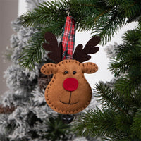 HKM-684755 Cute Elk and Bell Decorative Pendant Set for Christmas Trees, 6-Piece Non-Woven Fabric Ornaments